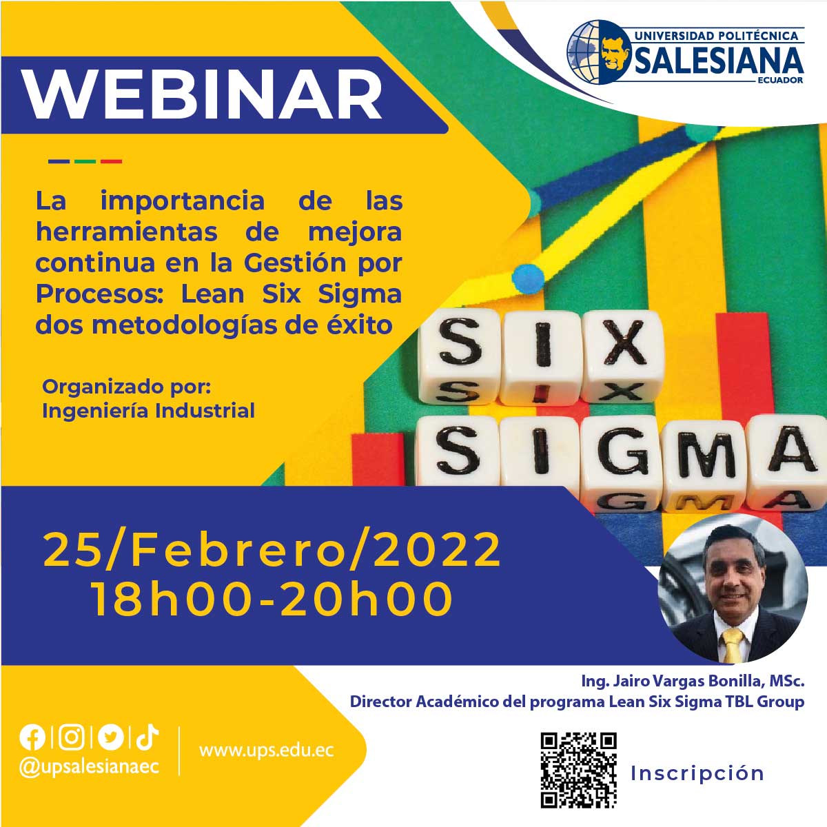 Afiche: webinar La importancia de las herramientas de mejora continua en la Gestión por Procesos: Lean Six Sigma dos metodologías de éxito