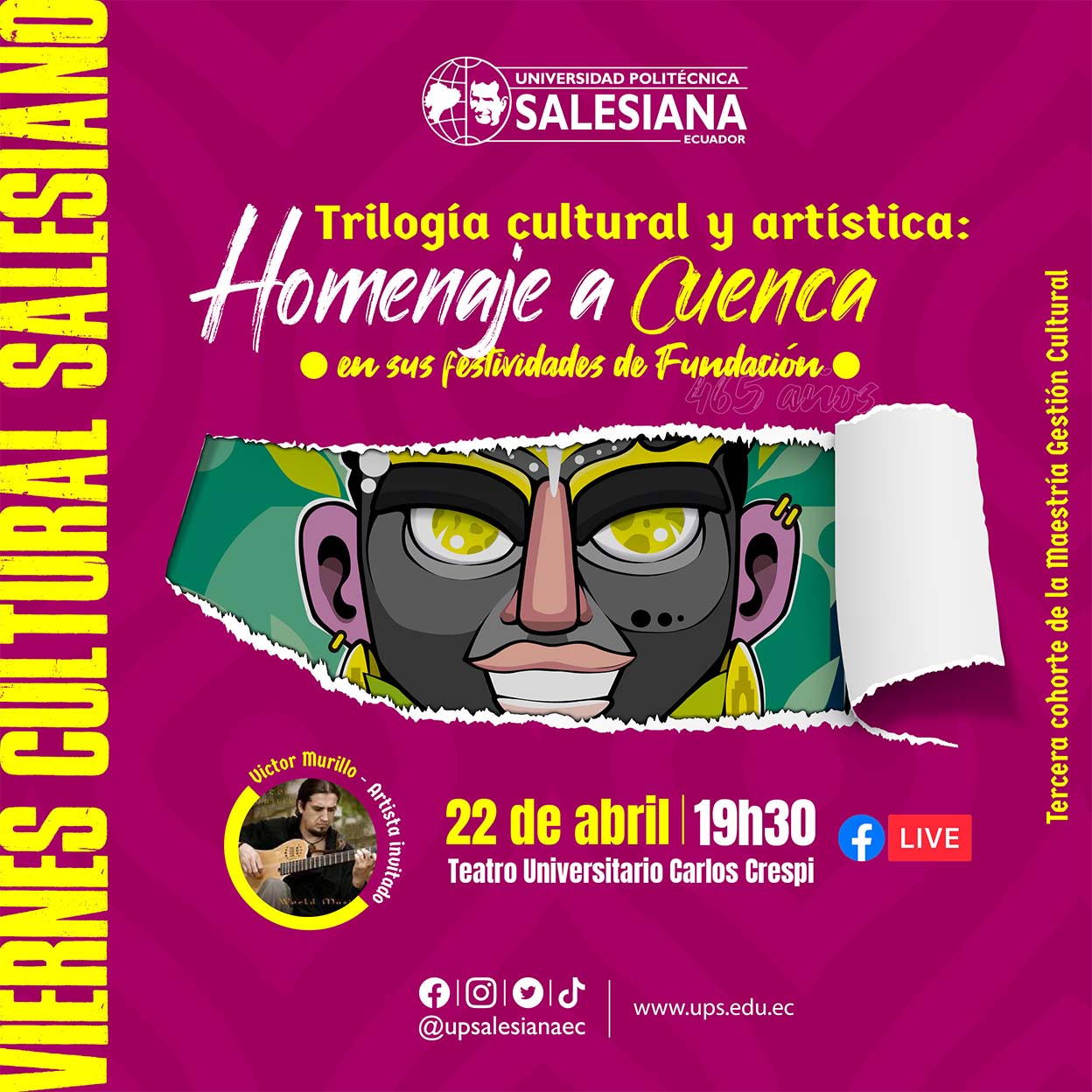 Afiche promocional del Viernes Cultural Salesiano