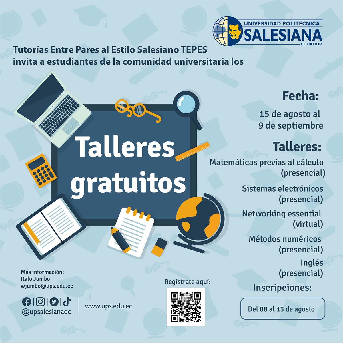 Afiche promocional de los Talleres gratuitos - TEPES