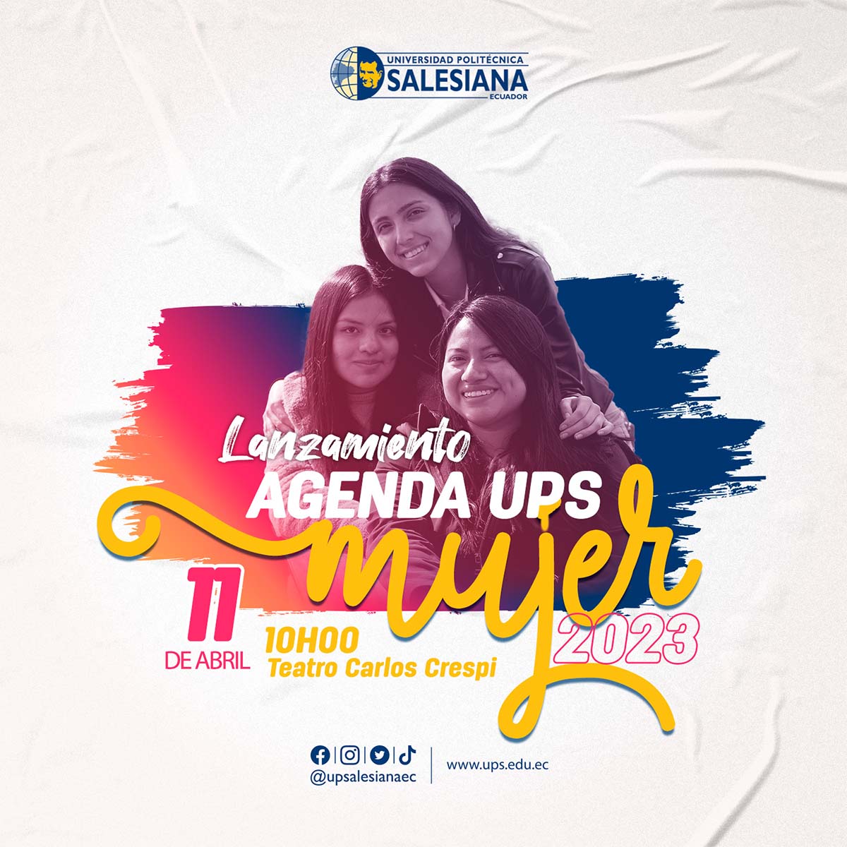 Afiche promocional del Lanzamiento de la Agenda UPS Mujer 2023