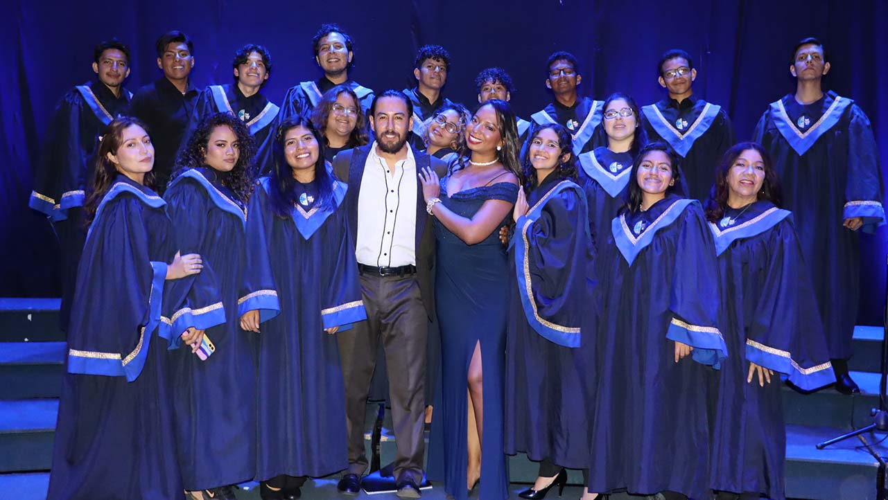 The Salesian Choir Group from our branch campus in Guayaquil with Diego Zamora (middle)