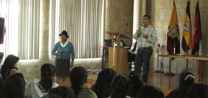 Speakers Alba Simaluisa Chancusi and Duval Muñoz Naranjo