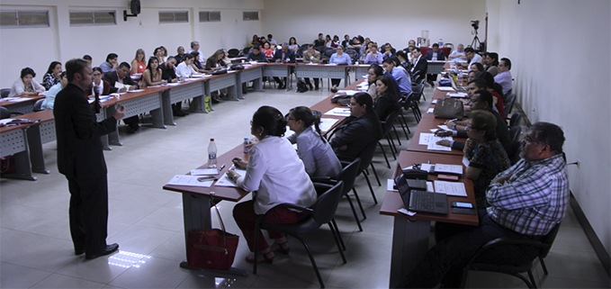 Maximiliano Sainz, during his talk