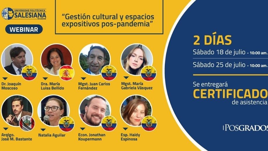 Imagen del webinar: Gestión cultural y espacios expositivos post pandemia