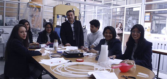 Students in one of the university's labs