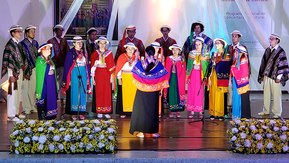 The university choir group during one of the presentations