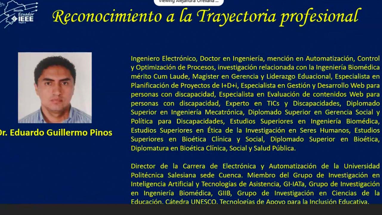 Eduardo Pinos recibe reconocimiento en la Trayectoria Profesional