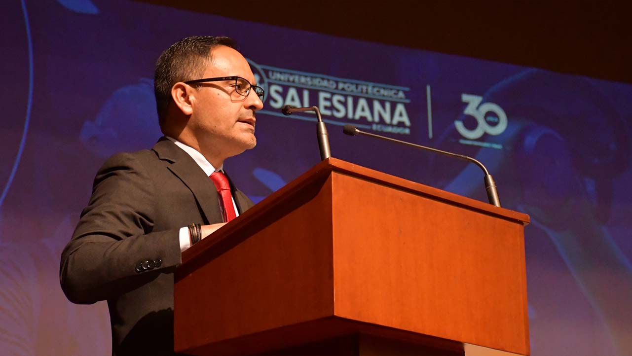 Jorge Fajardo, Director de la carrera durante su discurso