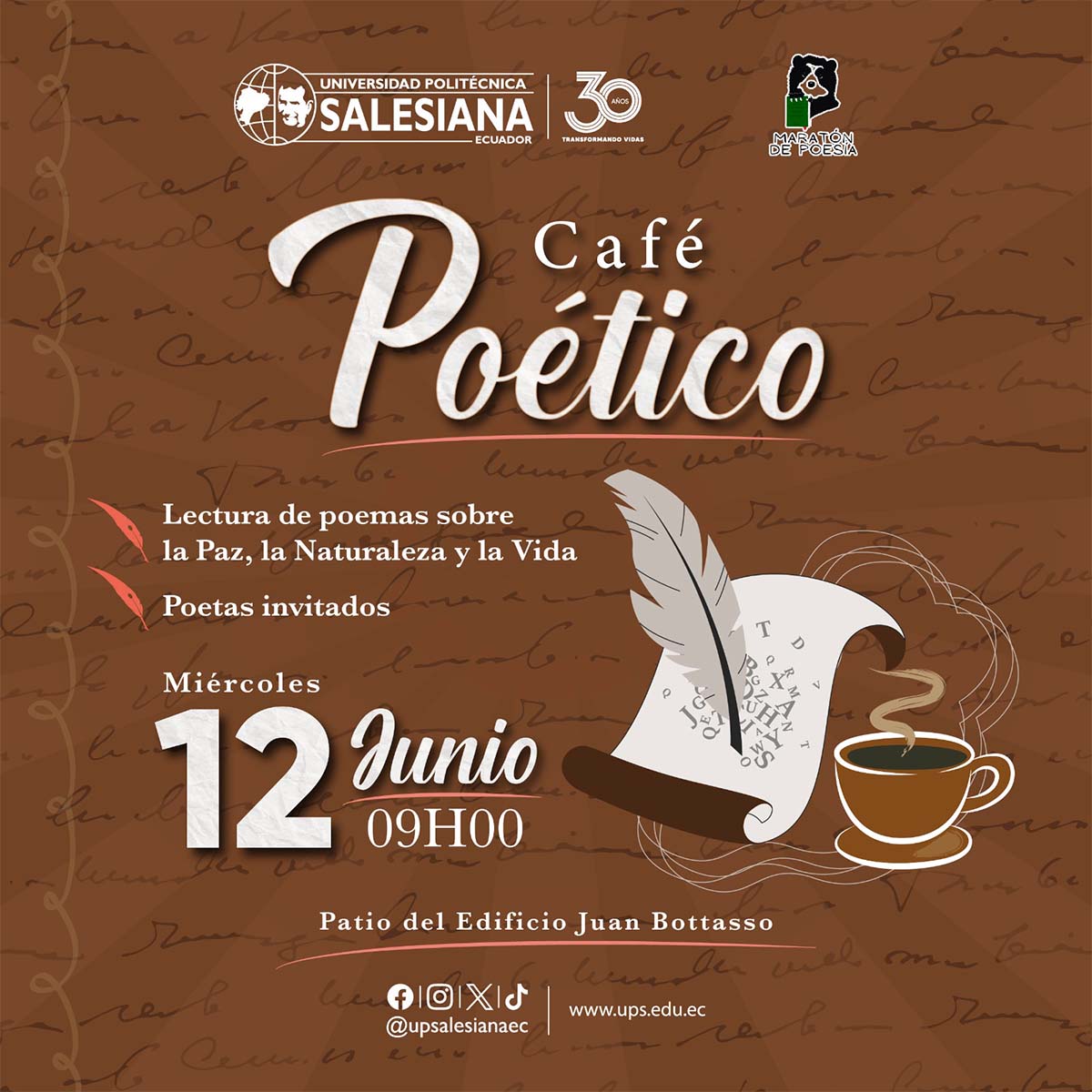 Afiche promocional del Café Poético