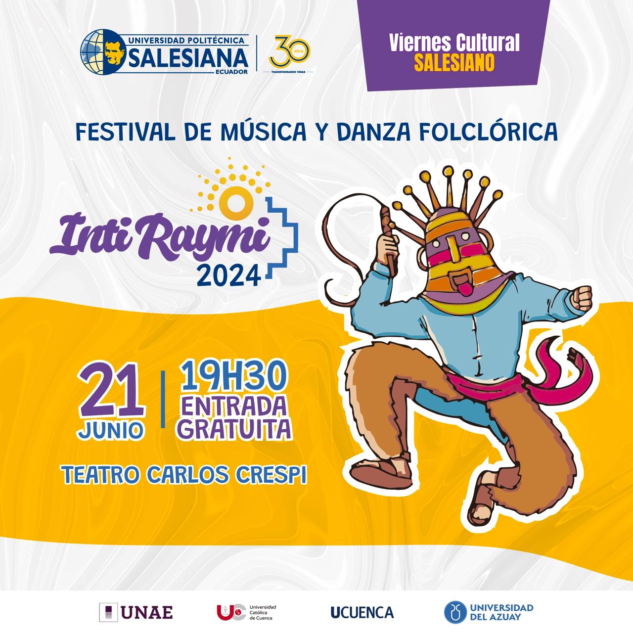 Afiche del Viernes Cultural Salesiano - Festival de Música y Danza Folclórica