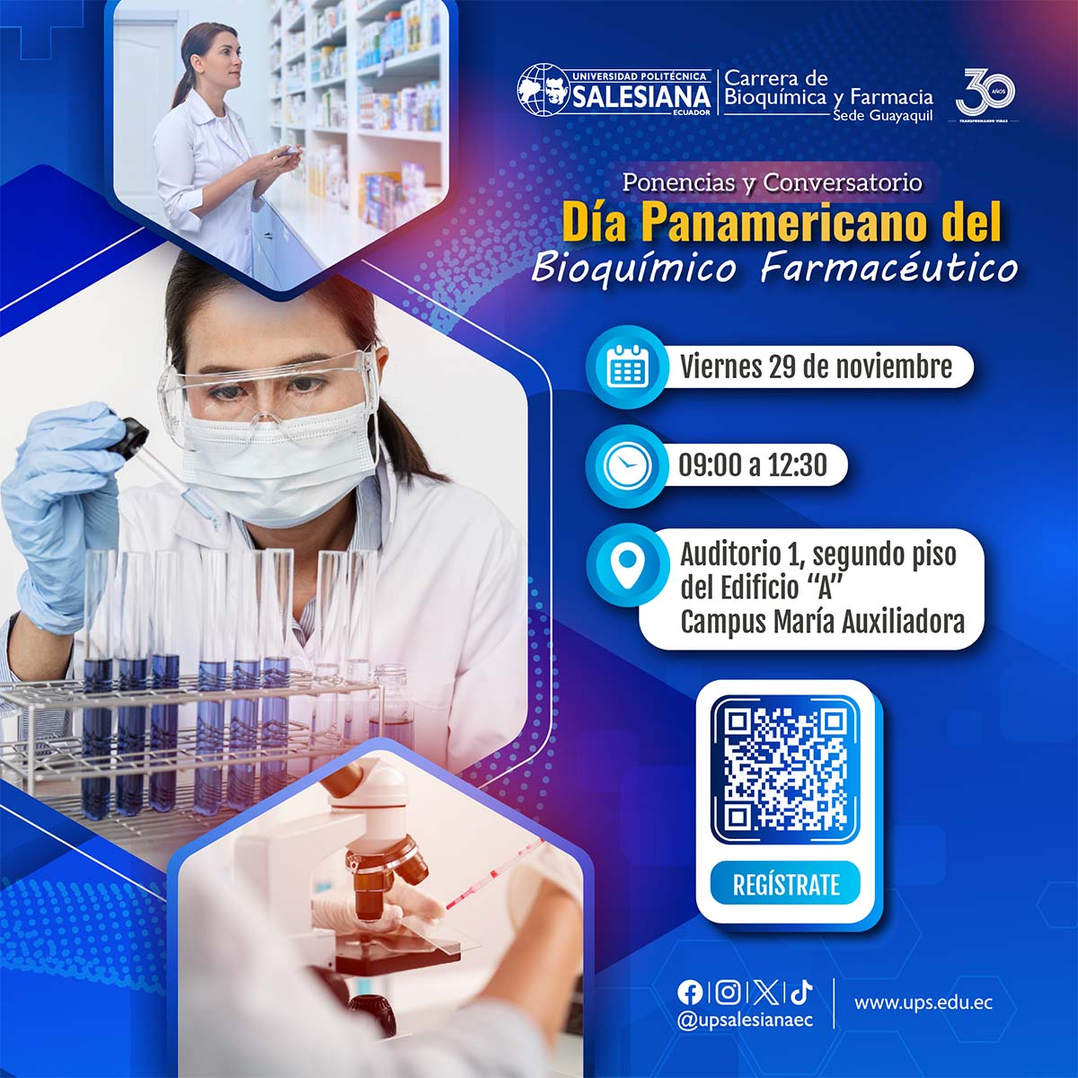 Afiche del Día Panamericano del Bioquímico Farmacéutico