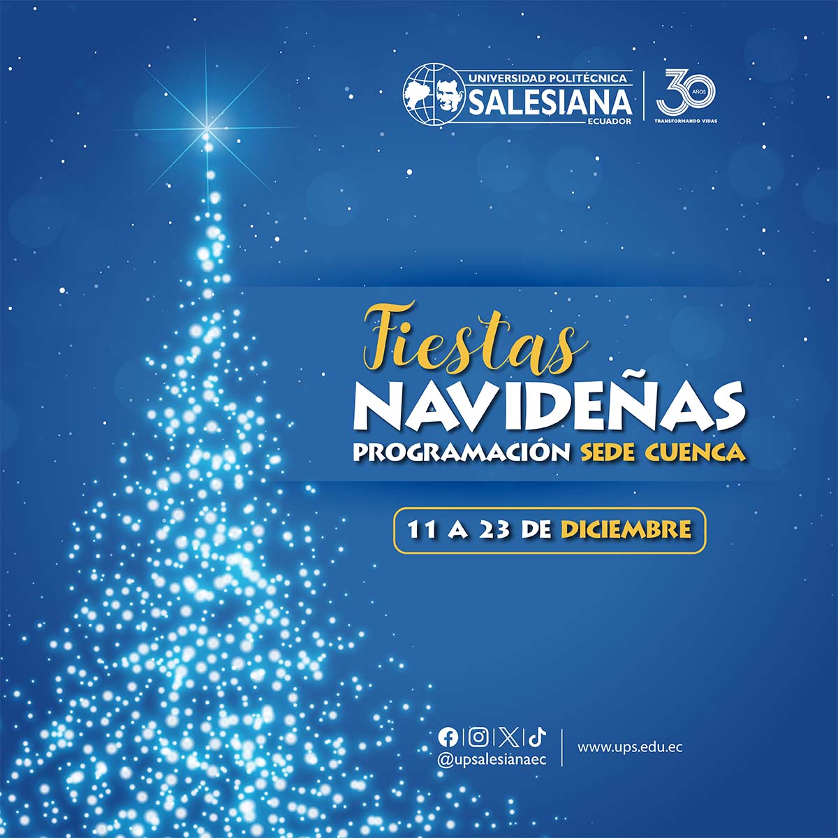 Afiche de las Festividades navideñas - sede Cuenca