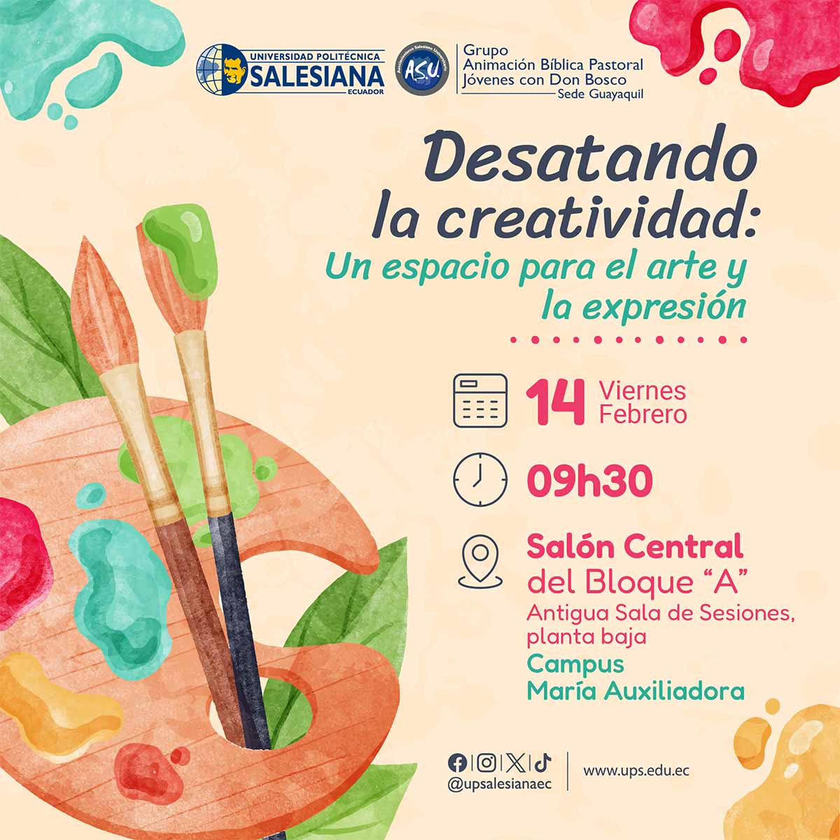 Afiche del taller Desatando la creatividad: un espacio para el arte y la expresión