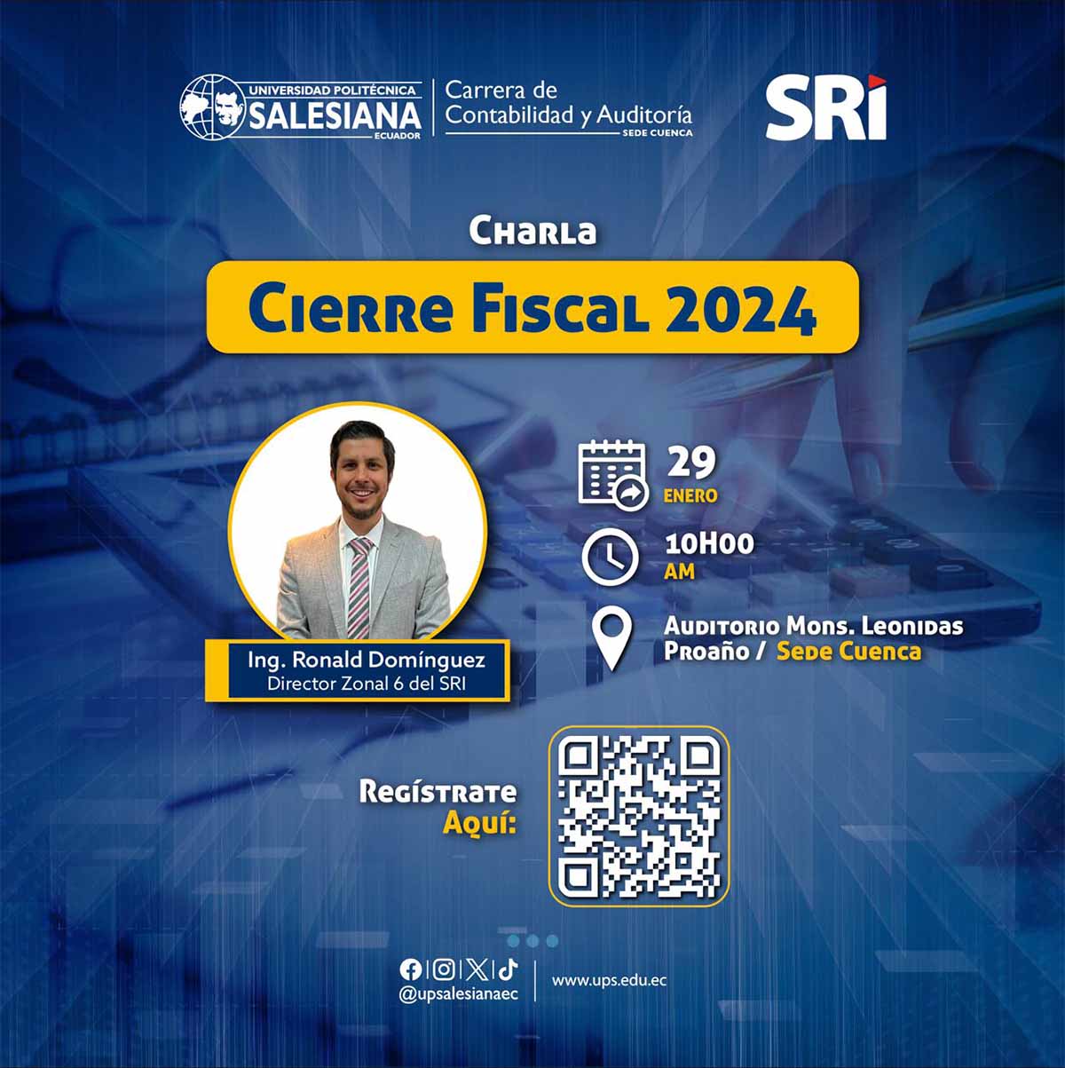 Afiche de la Charla: Cierre Fiscal 2024