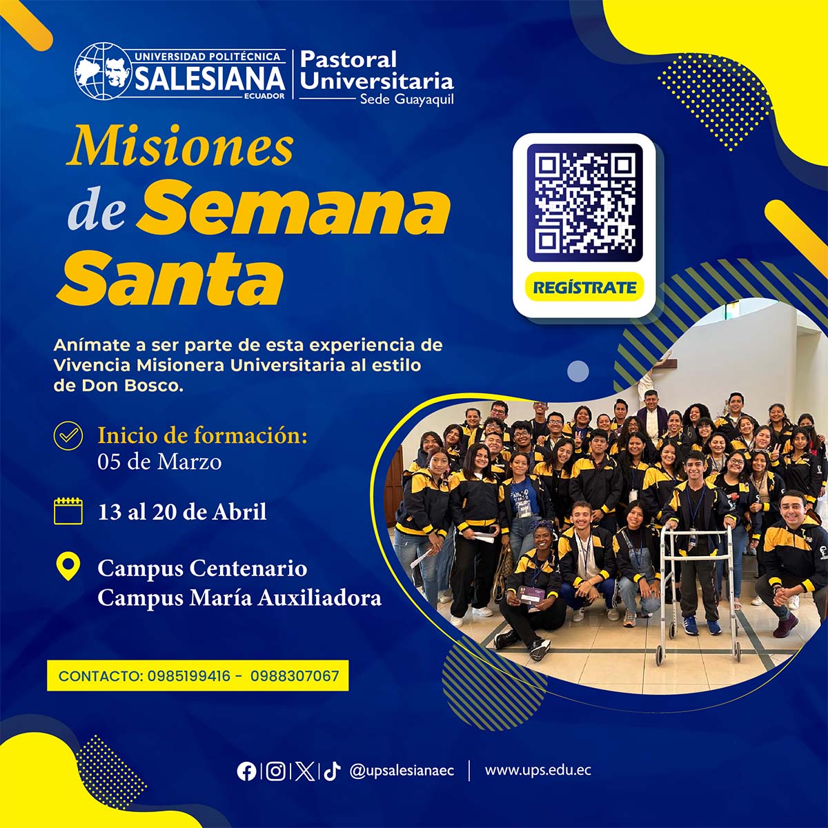 Afiche de las Misiones de Semana Santa - sede Guayaquil