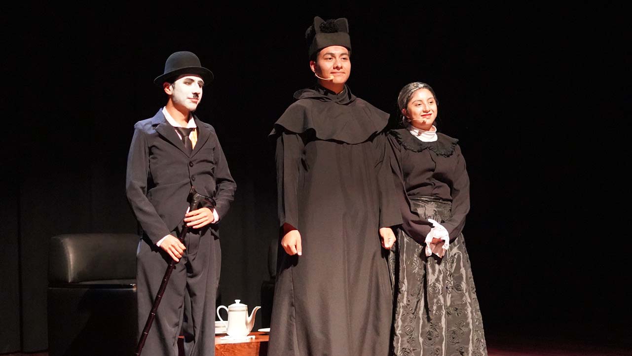 Obra de microteatro que recreó un diálogo entre Don Bosco, Dolores J. Torres y Charles Chaplin